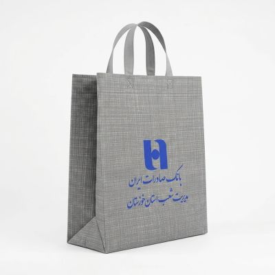 ساک دستی پارچه ای  مدل عطف دار پاکتی طرح کتان- 35در40در10 - 60گرم